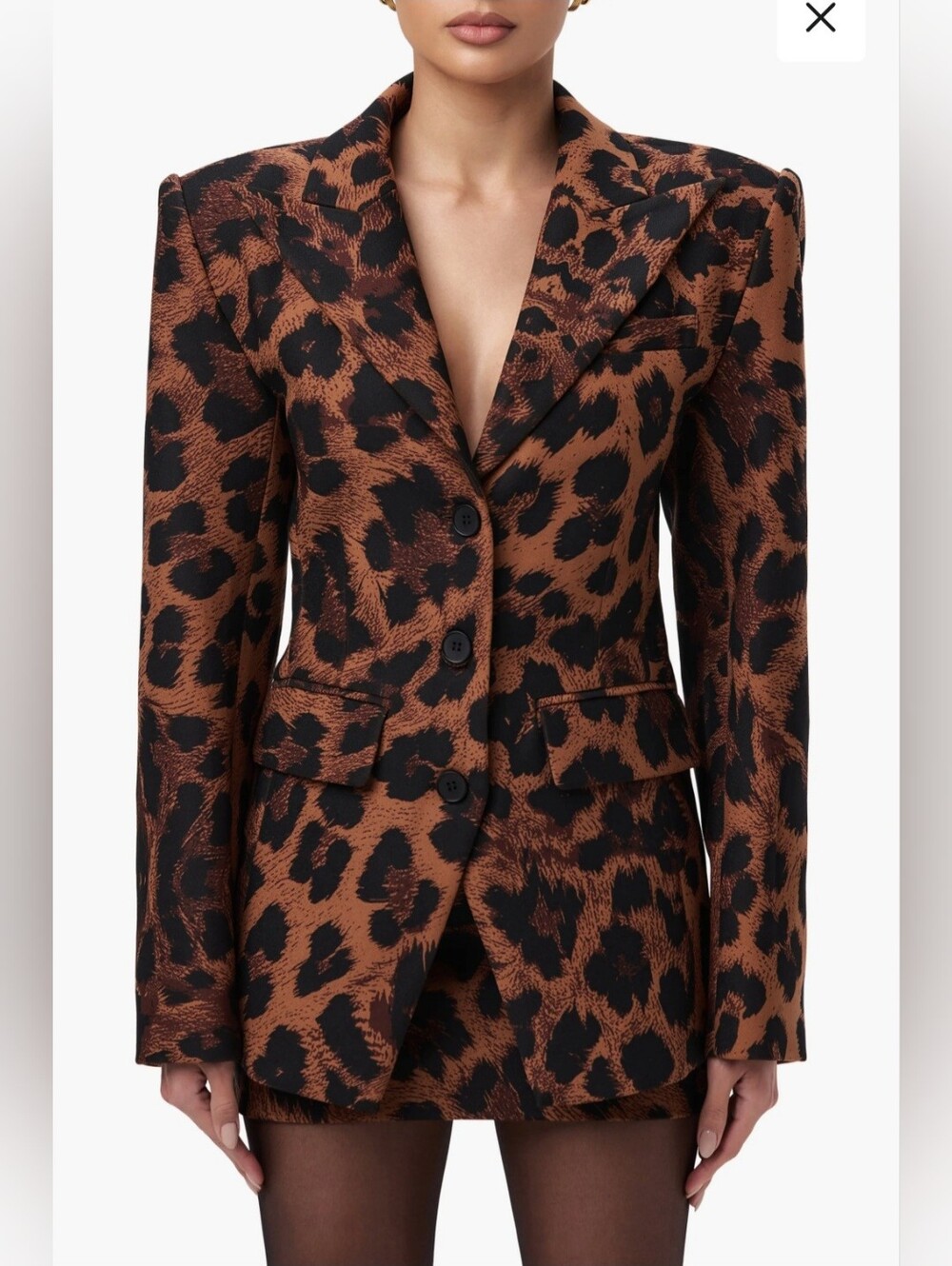 Nake Wardrobe Fitted Leopard Print Blazer